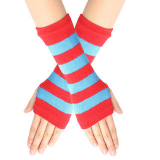 Knitted Finger-leaking Gloves Striped Thin - Phosgene