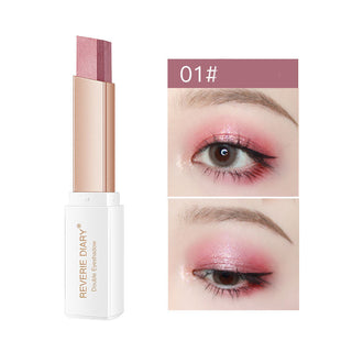 Lazy Eyeshadow Stick Stereo Gradient Shimmer Double Color Eye Shadow Pen Waterproof Easy To Wear Eyeshadow - Phosgene