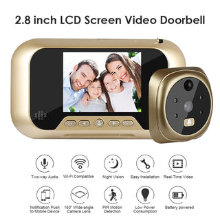 2.8 Inch Infrared Night Vision Camera Video Intelligent Electronic Peephole Visual Peephole Doorbell - Phosgene