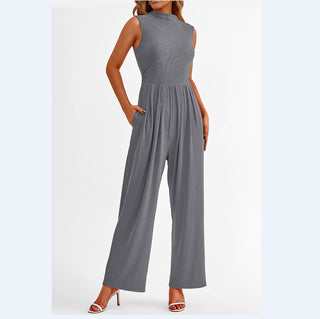 Women's Sleeveless Solid Color Casual Jumpsuit Phosgene