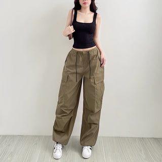 Autumn Women's Casual Functional Pocket Overalls Trousers - Phosgene