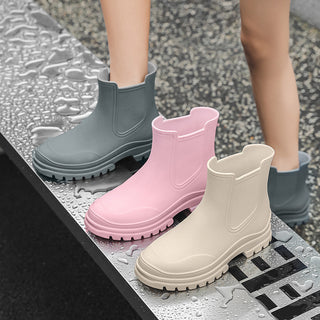 Cross-border Ladies Outdoor Work Rain Boots Lightweight Non-slip Rubber Shoes Kitchen Shoe Cover - Phosgene