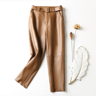 High-waisted leather pants - Phosgene