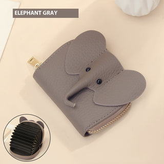 Leather Organ Card Holder Bags Creative Elephant Zipper Wallet Fashion Bag Phosgene