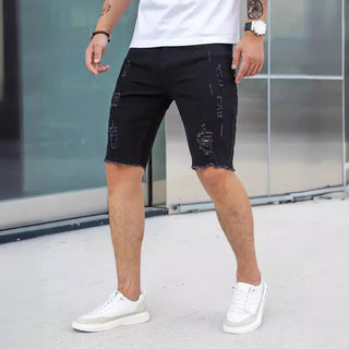 Leisure Ripped Slim Fit Denim Shorts Phosgene