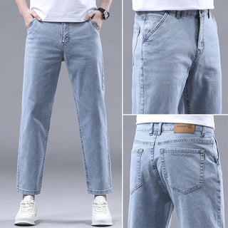 Men's Slim Fit Cropped Casual Light-colored Jeans Phosgene