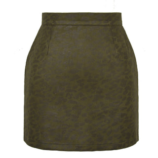 Bronzing Leopard Suede Skirt European And American High Waist Skirt - Phosgene