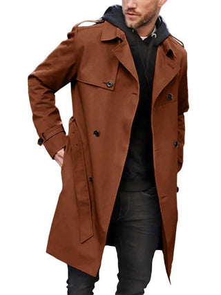 Men's Double-breasted Long-sleeved Lapel Cooked Coat - Phosgene