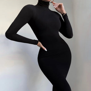 Autumn And Winter Solid Color Tight Long Sleeve Fleece-lined Yoga Jumpsuit - Phosgene