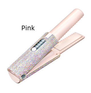 2-In-1 Electric USB Hair Straightening Brush Straightener Brush Multifunctional Comb Straightening Styler Hair Curler - Phosgene