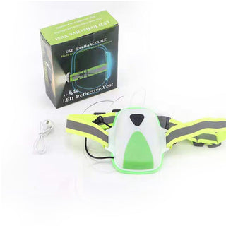 Outdoor Sports Lights USB Charging Detachable Reflective Vest - Phosgene