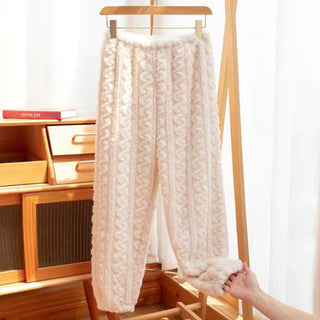 Pajamas Women's Polyester Trousers Coral Fleece Thickened Warm Pants - Phosgene