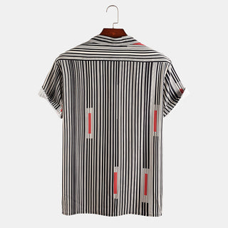 Summer Striped Men's Short Sleeve Thin Slim Fit Phosgene