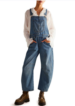 Casual Loose Denim Overalls - Phosgene