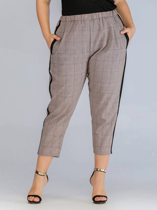 Slim Check Straight Suit Pants - Phosgene