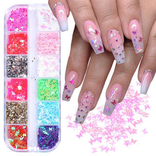 Symphony butterfly sequin nail decoration Phosgene