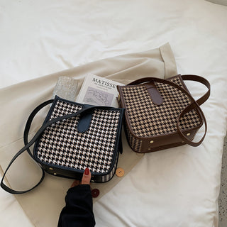 Women's Fashion Retro Plaid Shoulder Bag Phosgene