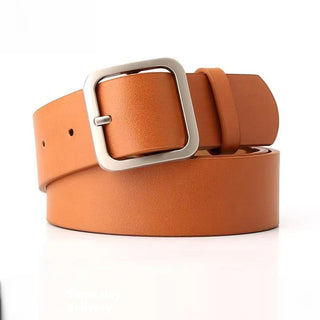 35cm Wide New Retro Alloy Square Buckle Belt - Phosgene