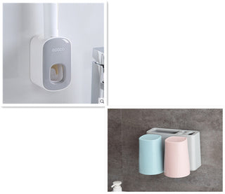 Wall Mounted Automatic Toothpaste Holder Bathroom Accessories Set Dispenser - Phosgene