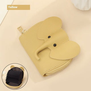 Leather Organ Card Holder Bags Creative Elephant Zipper Wallet Fashion Bag Phosgene