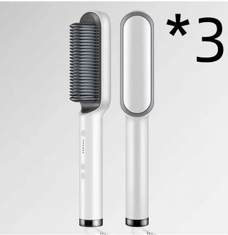 New 2 In 1 Hair Straightener Hot Comb Negative Ion Curling Tong Dual-purpose Electric Hair Brush - Phosgene