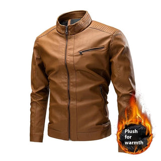 Spring And Autumn Cross-border Casual Men's Leather Clothing Stitching Motorcycle Retro Fashion Leather Jacket Coat - Phosgene