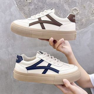 Platform White Shoes Thin And All-matching Casual Retro Sports Board Shoes Women's Shoes - Phosgene