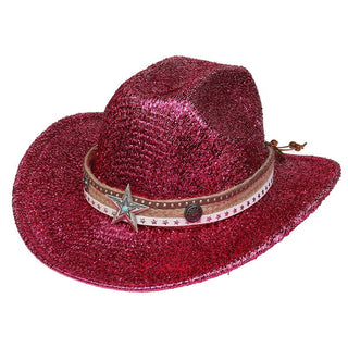 Festival Party Gathering Silver Western Denim Fedora Hat Felt - Phosgene