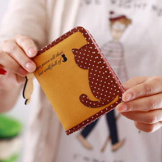 new style cartoon short wallet female Korean version lovely girl child vertical zipper position - Phosgene