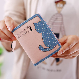 new style cartoon short wallet female Korean version lovely girl child vertical zipper position - Phosgene