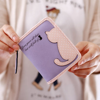 new style cartoon short wallet female Korean version lovely girl child vertical zipper position - Phosgene