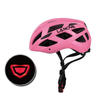 Male and female one-piece bicycle riding helmet with light - Phosgene