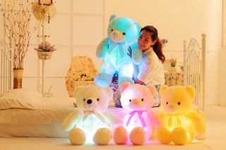 Creative Light Up LED Teddy Bear Stuffed Animals Plush Toy Colorful Glowing Christmas Gift For Kids Pillow - Phosgene