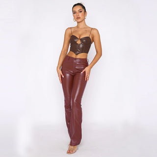 Fashion New Women's High Elastic PU Leather Pants - Phosgene