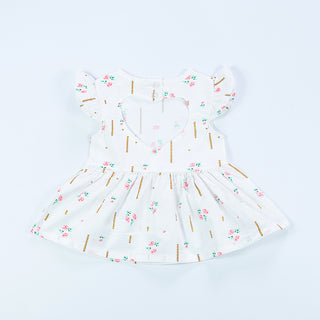 Baby Love Lvkong Dress Female Baby Fly Sleeve Flower Print Dress Cotton Children New Kids Clothing - Phosgene