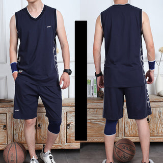 Basketball Sports Suit Men's Summer Casual Wear Sleeveless Thin Vest Running Suit Shorts Sportswear - Phosgene