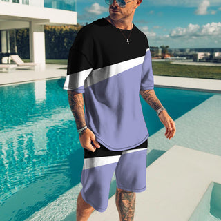 Men's Trendy Casual Beach Style Texture 3D Digital Suit Phosgene