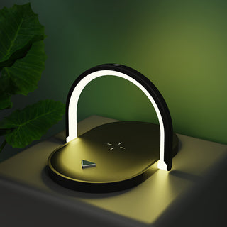 3 In 1 Foldable Wireless Charger Night Light Wireless Charging Station Stonego LED Reading Table Lamp 15W Fast Charging Light - Phosgene