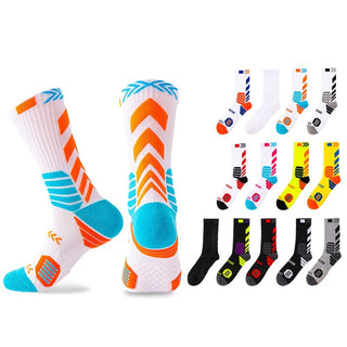 Men's Elite Trendy Contrast Color Long Tube Basketball Socks - Phosgene