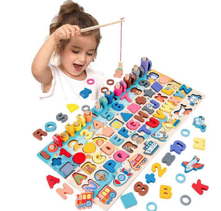 Montessori Educational Wooden Toys for Kids Montessori Toys Board Math Fishing  Montessori Toys Educational for 1 2 3 Years Old - Phosgene