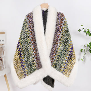 High Environmental Protection Fox Shawl Advanced Socialite Style Thickened Cape - Phosgene