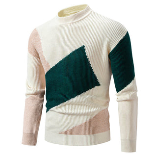 Sweater Men's Round Neck Multicolor Pullover Sweater - Phosgene