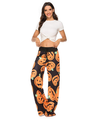 Women's Halloween Pumpkin Loose Casual Pants - Phosgene