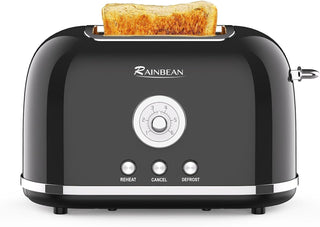 Toaster 2 Slice Retro Toaster Stainless Steel With 6 Bread Shade Settings And Bagel Cancel Defrost Reheat Function, Cute Bread Toaster With Extra Wide Slot And Removable Crumb Tray Phosgene