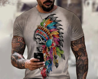 Casual Men's Short-sleeved T-shirt 3D Digital Printing Top Phosgene