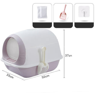 Elevated Semi-closed Litter Suction Deodorant Cat Toilet With Flip Cover - Phosgene