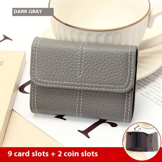 Large Capacity Women's Certificate Holder First Layer Cowhide Card Holder Wallet Phosgene