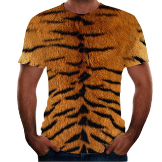 New Animal Print 3d T-shirt Men's Short Sleeve Phosgene