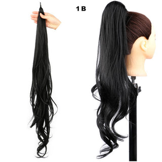 Women's High Ponytail Wig Winding Big Wave Long Curly Hair - Phosgene