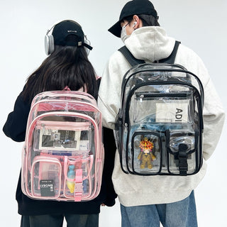 Transparent Backpack PVC Large Capacity Student Schoolbag Phosgene